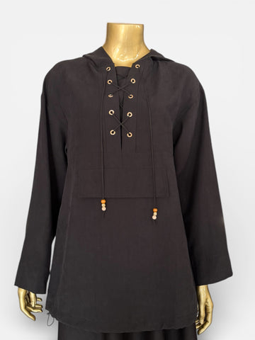 MASCARA TENCEL KAPÜŞONLU TUNİK