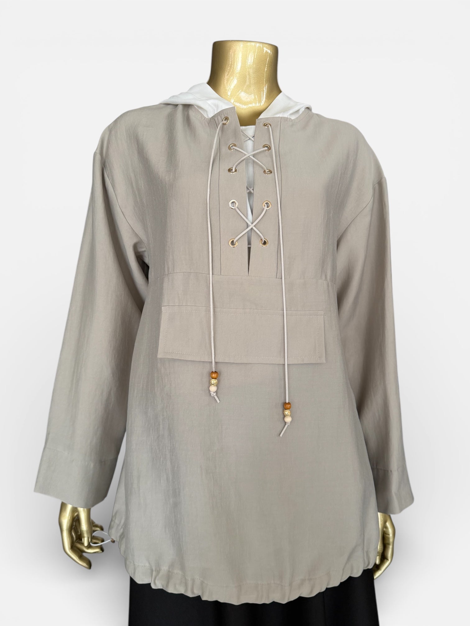 MASCARA TENCEL KAPÜŞONLU TUNİK