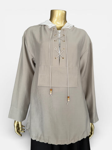 MASCARA TENCEL KAPÜŞONLU TUNİK