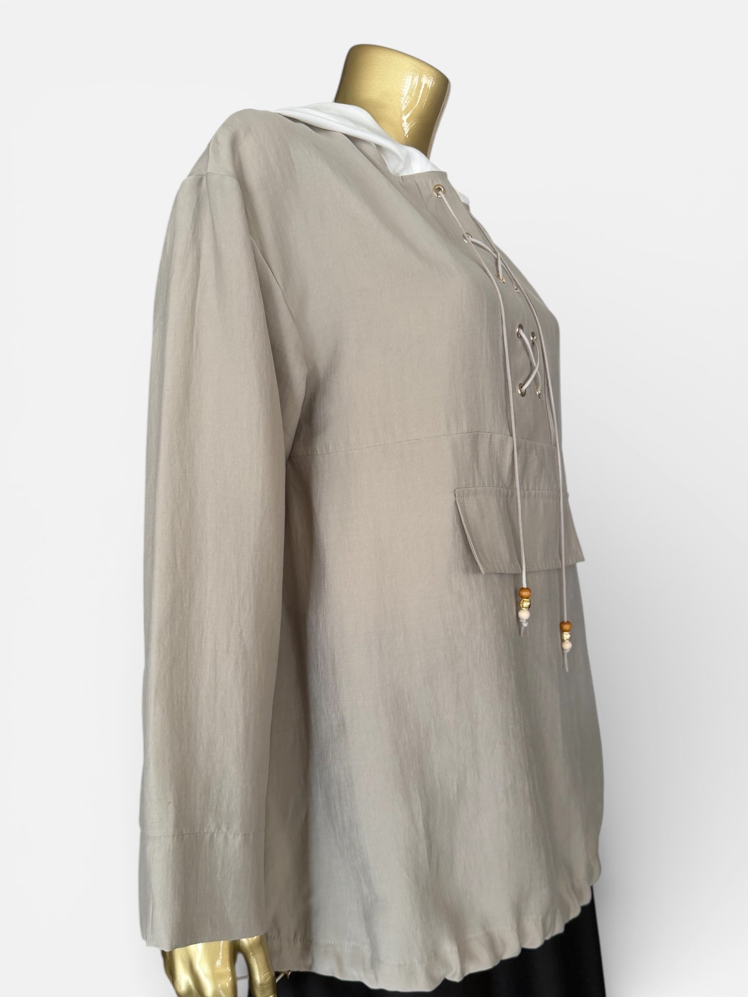 MASCARA TENCEL KAPÜŞONLU TUNİK