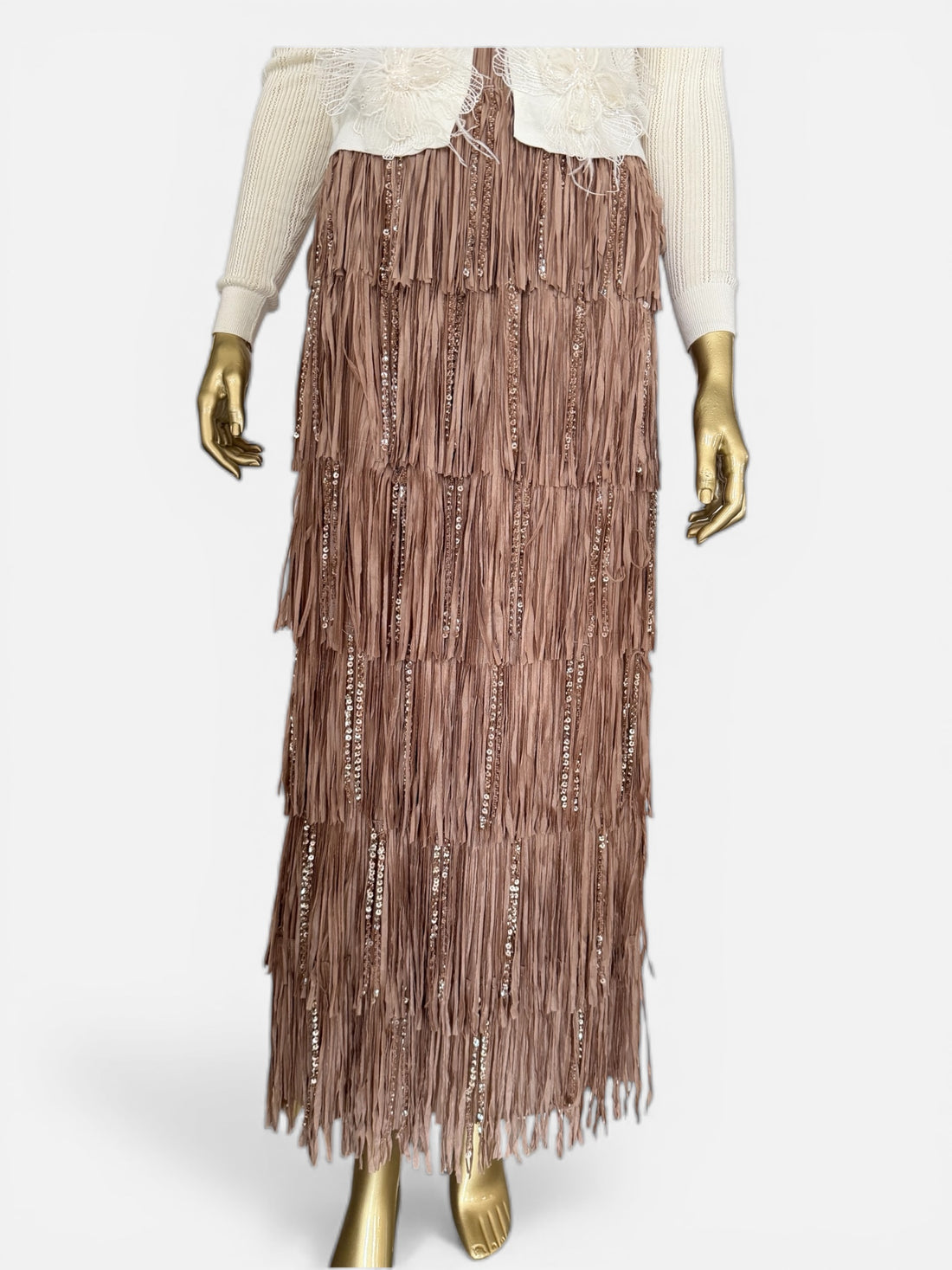 İTHAL SAÇAKLI PAYETLİ ETEK